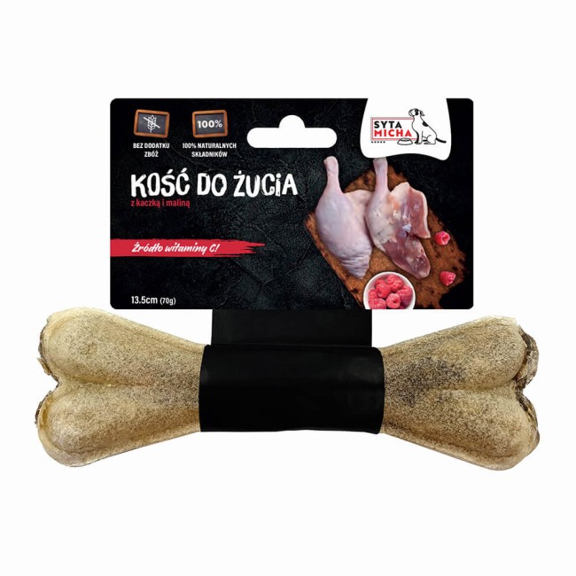 Syta Micha Kość do żucia z kaczką i malinami 13,5cm