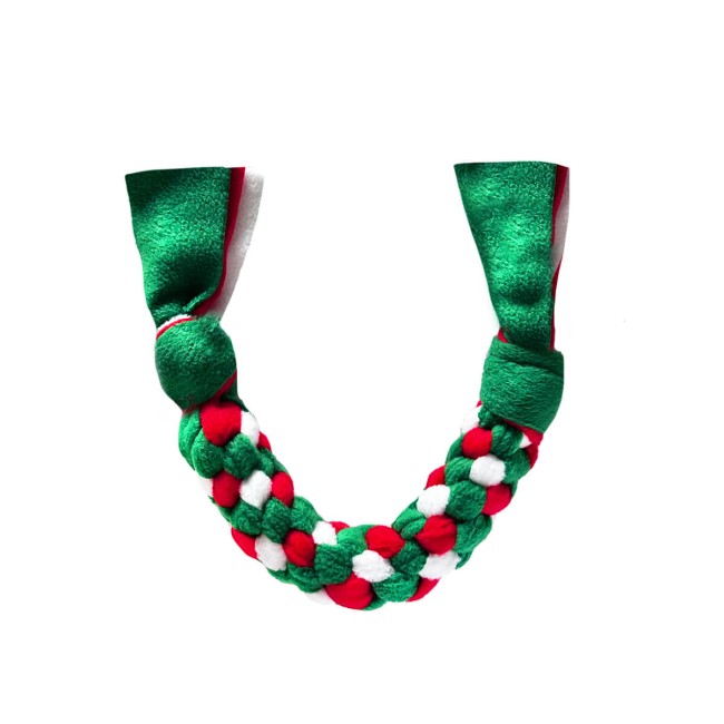 Świąteczny szarpak pleciony dla psa Merry Christmas