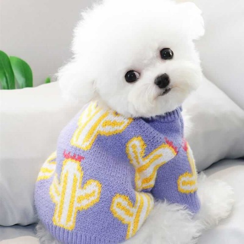 Sweterek dla psa Funny Cactus Fioletowy