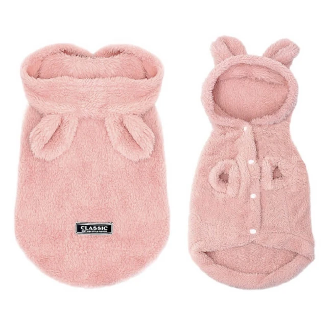 Bluza dla psa futerko z uszkami Różowe