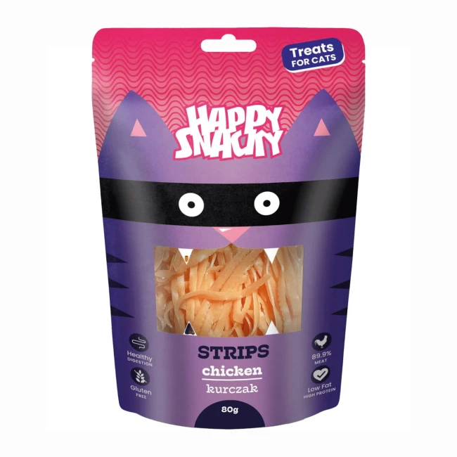 Happy Snacky paski z kurczaka dla kota