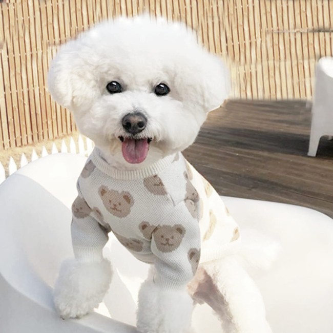 sweterek dla psa śmietankowy misie-2.jpg