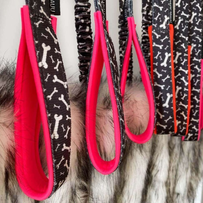 Szarpak Krótki dla psa BUNGEE Black Bones