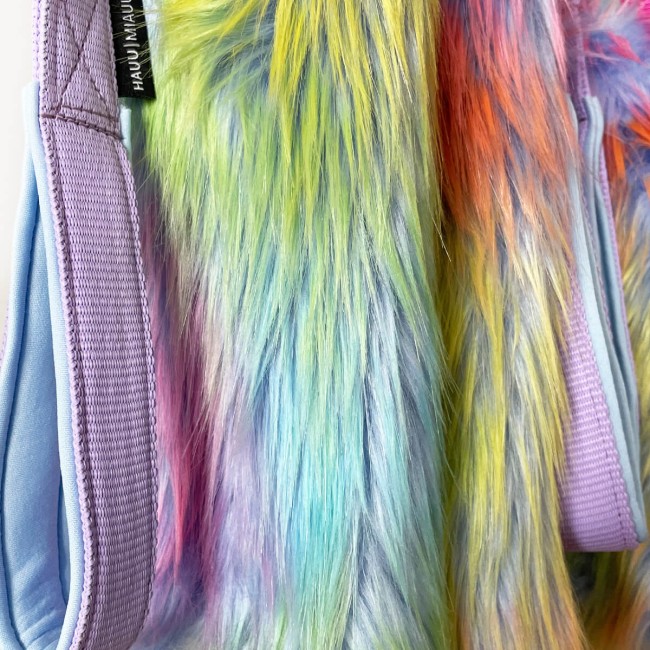 Szarpak Krótki dla psa z amortyzatorem Wrzosowy tęczowe futerko